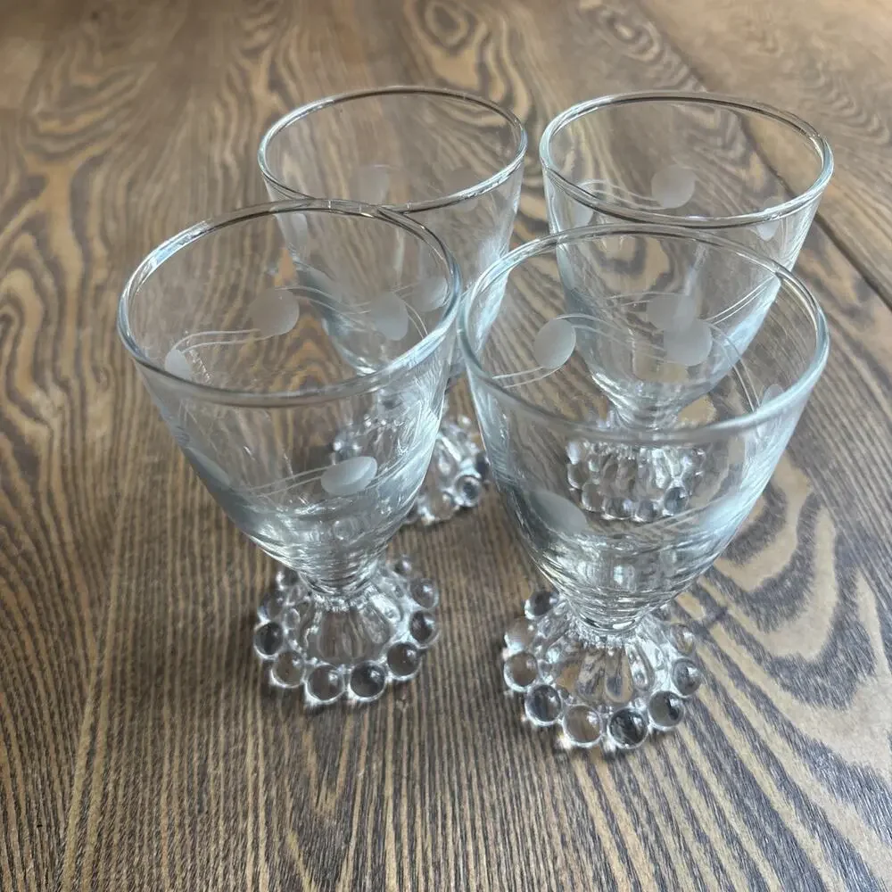 Vintage Etched Boopie Set Of 4 Bubble Foot